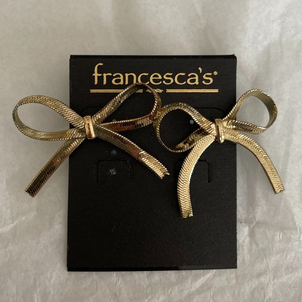 Francesca's Tied Chain Bow Earrings